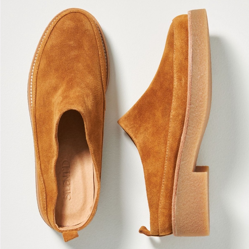 Anthropologie Silent D Flora Tan Slip-On Clogs Size EU 39/US 8-8.5